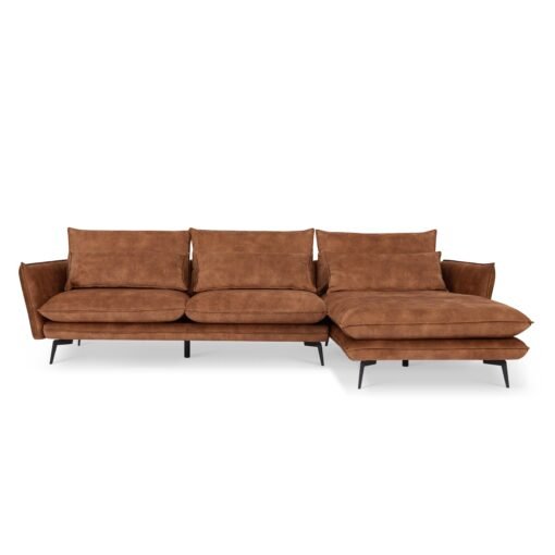 Savoy 3 Seater Corner Sofa Right Hand Chaise, Rustic Orange Velvet - Image 3