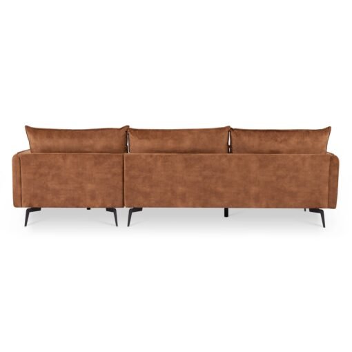 Savoy 3 Seater Corner Sofa Right Hand Chaise, Rustic Orange Velvet - Image 5