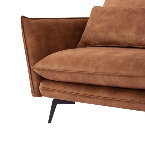 Savoy 3 Seater Corner Sofa Right Hand Chaise, Rustic Orange Velvet - Image 6