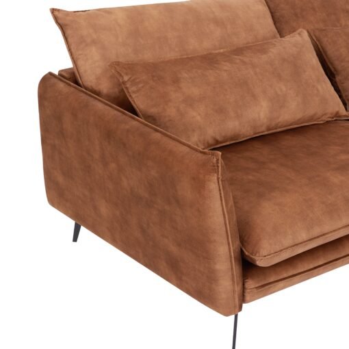 Savoy 3 Seater Corner Sofa Right Hand Chaise, Rustic Orange Velvet - Image 7