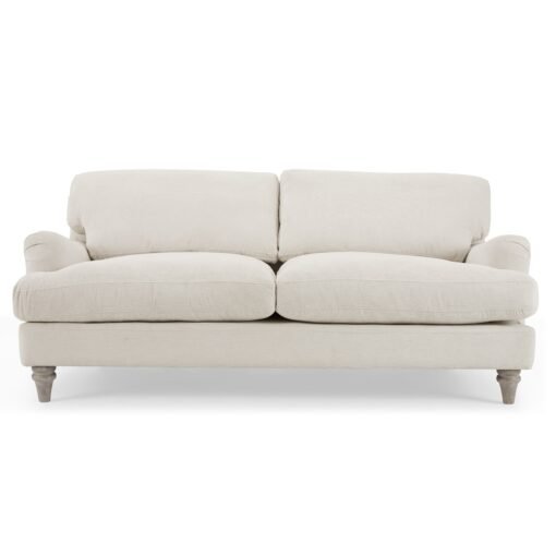 Oxford 3 Seater Sofa, Luxury Ivory Linen - Image 4
