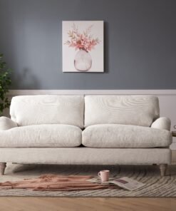 Oxford 3 Seater Sofa, Luxury Ivory Linen